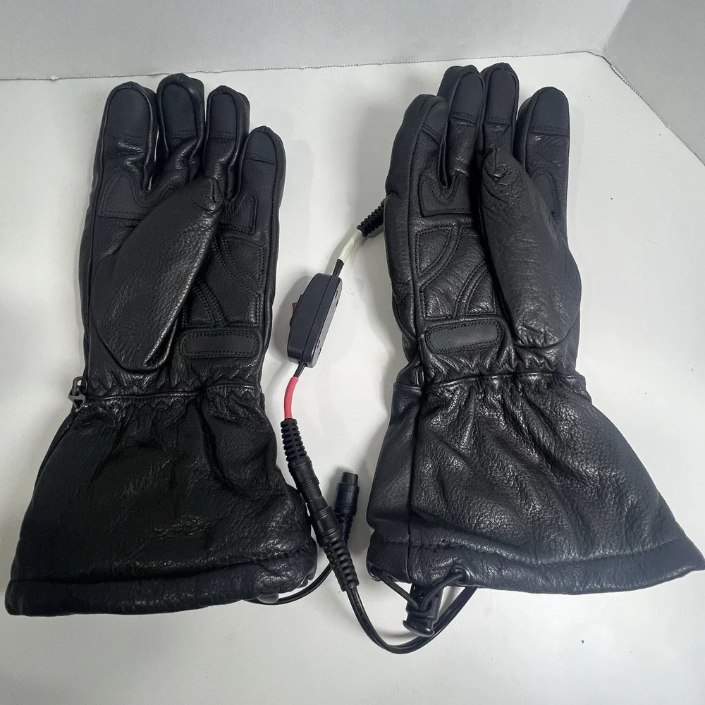 Harley-Davidson Heated Gauntlet Riding Gloves - Black Leather - Size XS